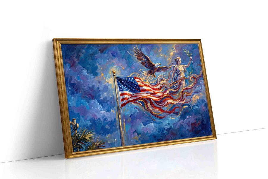 Eagle and Liberty Dreams patriotic canvas print, gallery-wrapped, ready to hang