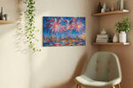 Eagle's Freedom Symphony patriotic canvas print styled in a living room