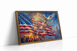 Eagle's Glorious Celebration patriotic canvas print, gallery-wrapped, ready to hang