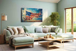Eagle's Skyward Glory patriotic canvas print, hanging on wall