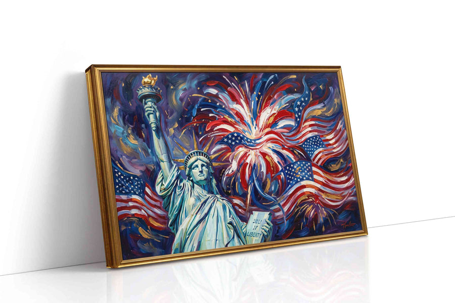 Eternal Flames of Freedom patriotic canvas print gallery-wrapped landscape canvas studio shot