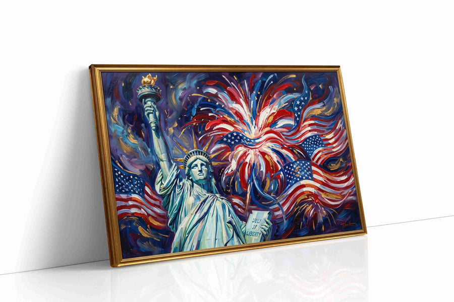 Eternal Flames of Freedom patriotic canvas print, gallery-wrapped, ready to hang