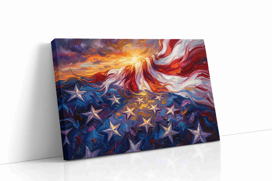 Eternal Waves of Freedom patriotic canvas print gallery-wrapped landscape canvas studio shot