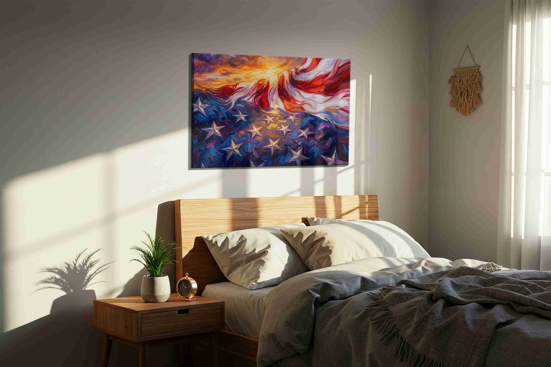 Eternal Waves of Freedom – patriotic canvas wall art, gallery-wrapped, ready to hang
