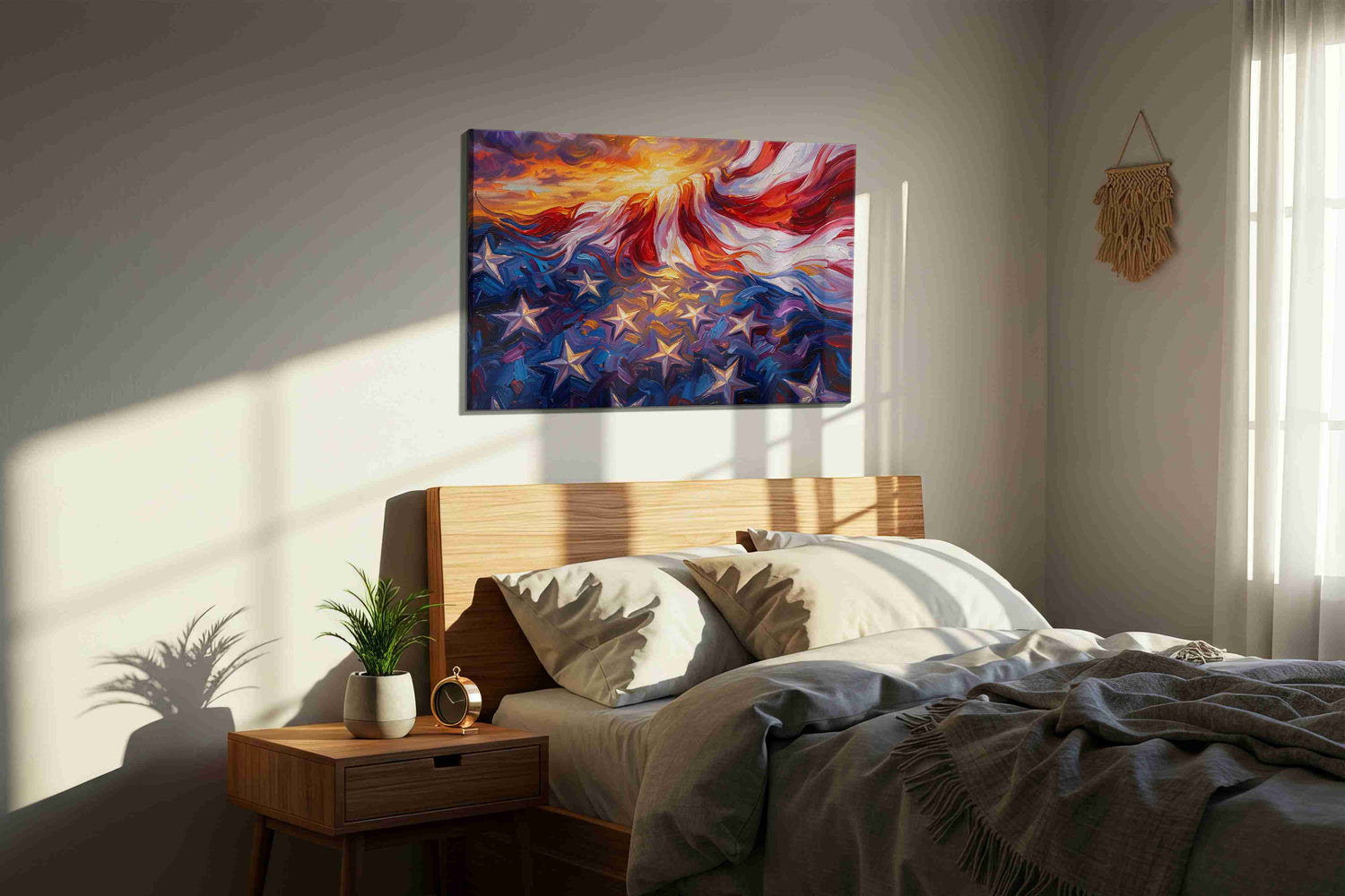 Eternal Waves of Freedom – patriotic canvas wall art, gallery-wrapped, ready to hang
