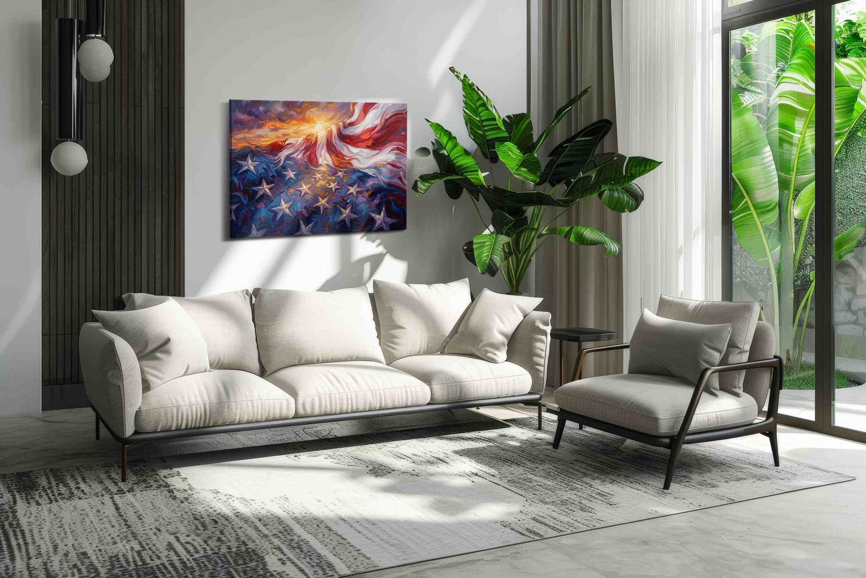 Eternal Waves of Freedom patriotic canvas print, on wall, lifestyle preview