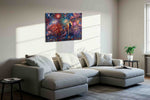 Firework Symphony of Liberty patriotic canvas print, displayed in a living room