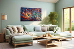 Flames of Freedom patriotic canvas print, hanging on wall