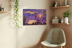 Freedom's Glorious Night patriotic canvas print, displayed in a living room