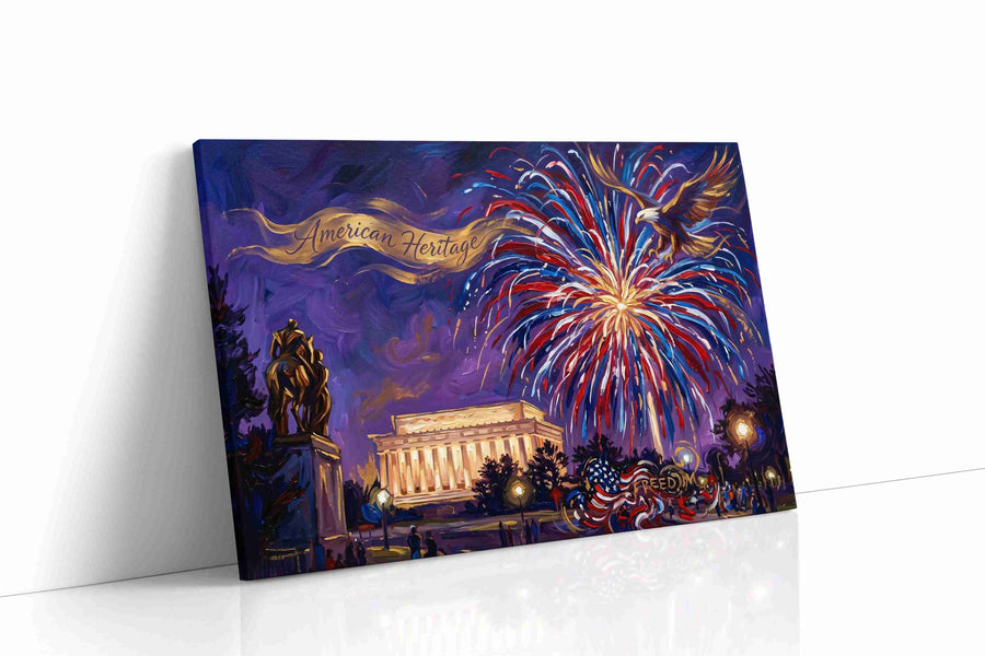 Freedom's Glorious Night patriotic canvas print gallery-wrapped landscape canvas studio shot