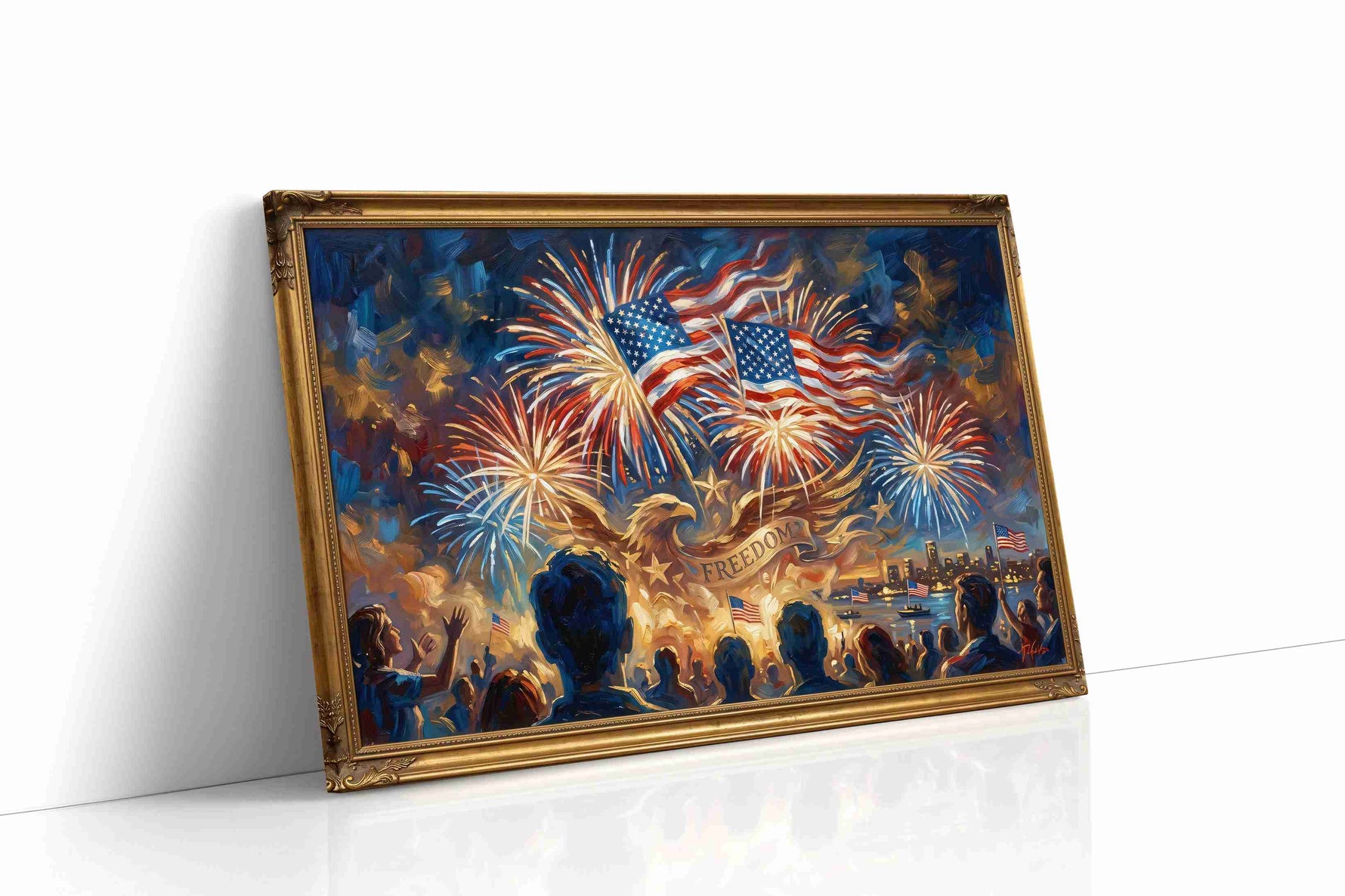 Freedom's Glorious Night II patriotic canvas print gallery-wrapped landscape canvas studio shot