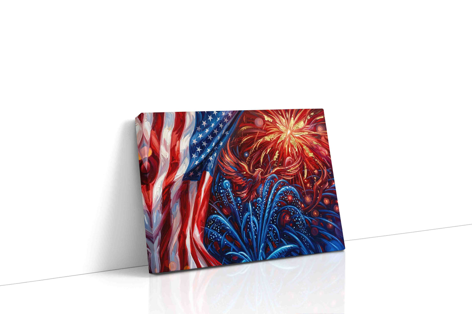 Freedom's Kaleidoscope patriotic canvas print, gallery-wrapped, ready to hang