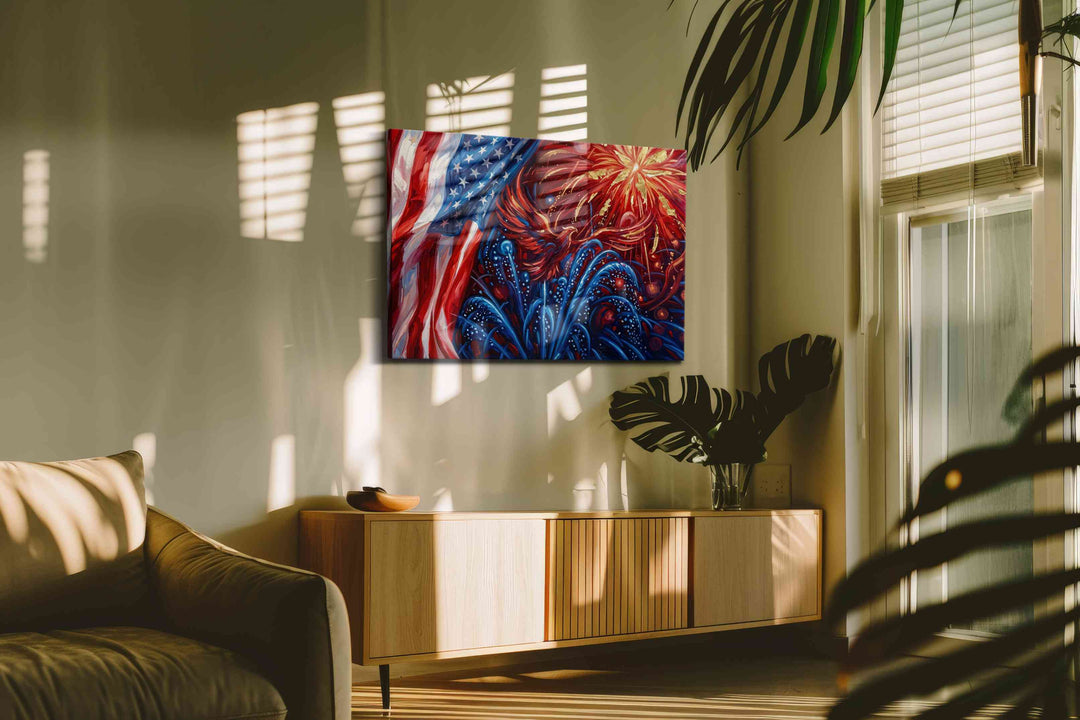 Freedom's Kaleidoscope – patriotic canvas wall art, gallery-wrapped, ready to hang