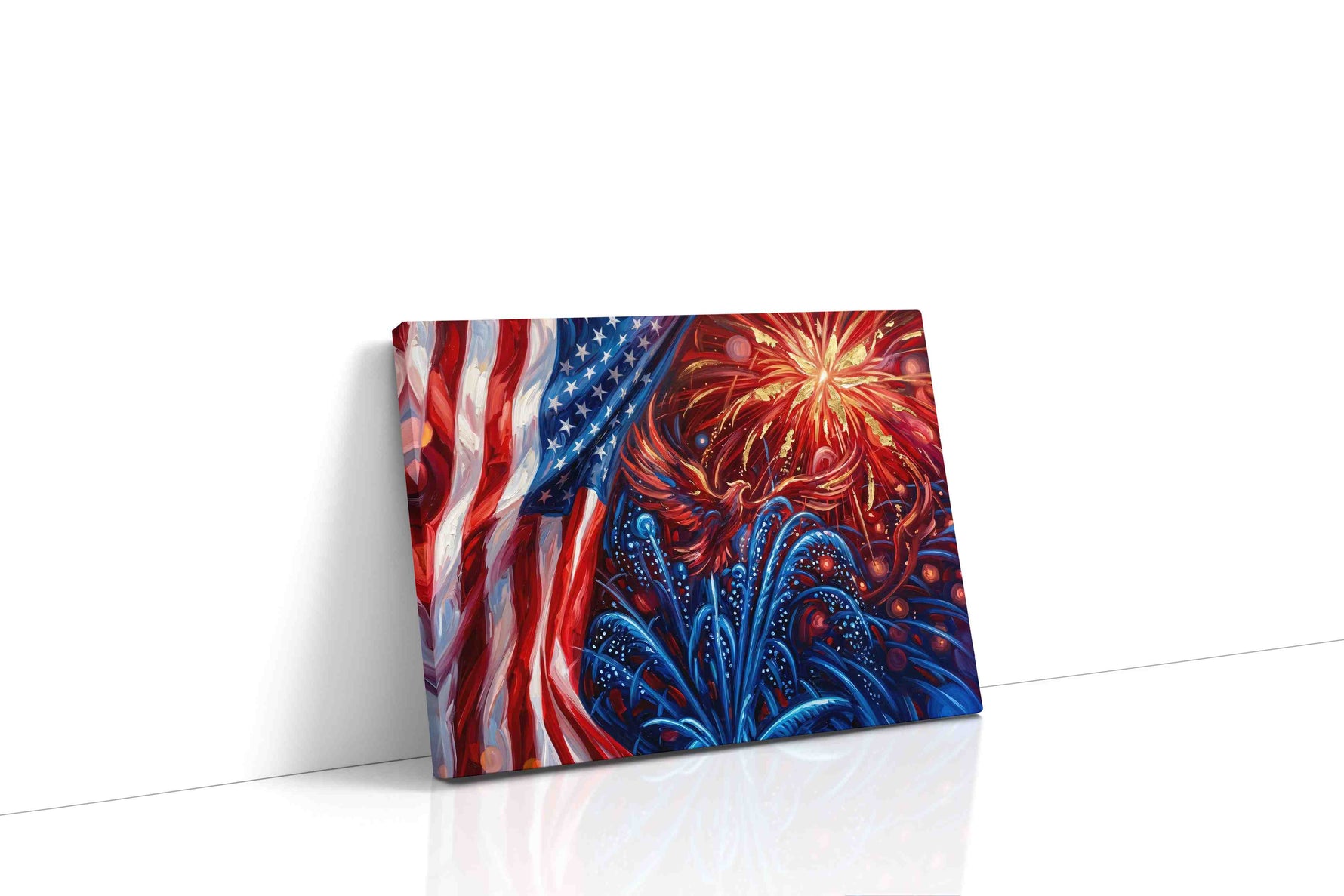 Freedom's Kaleidoscope patriotic canvas print gallery-wrapped landscape canvas studio shot