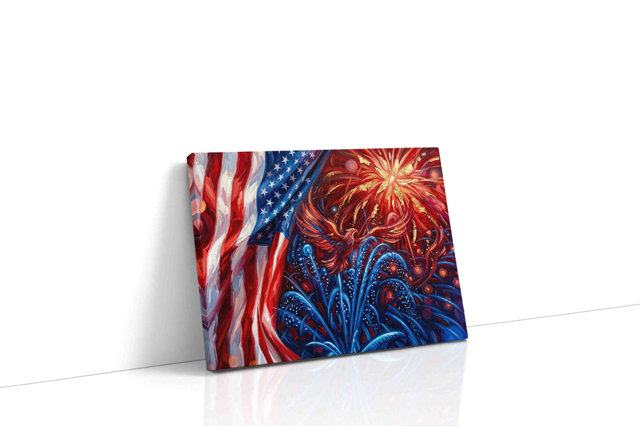 Freedom's Kaleidoscope patriotic canvas print gallery-wrapped landscape canvas studio shot