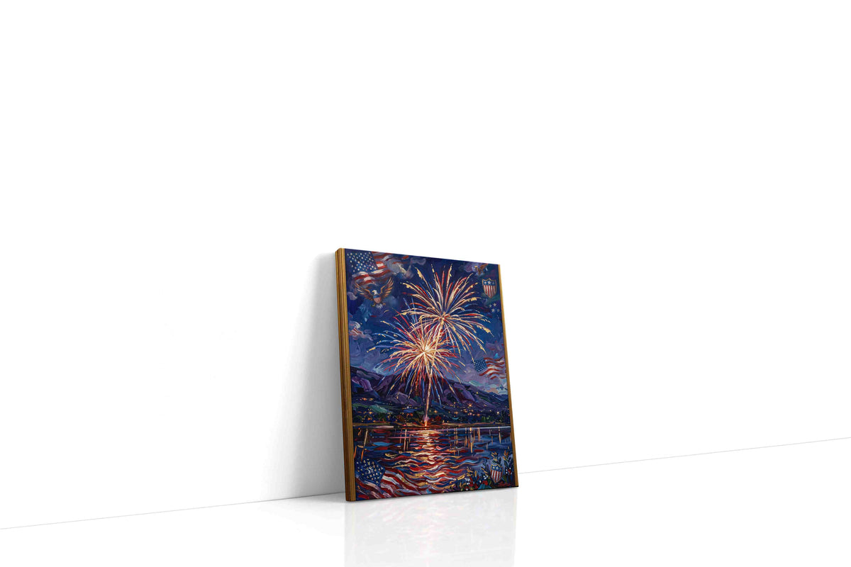 Illuminated Celebration Sky patriotic canvas print, gallery-wrapped, ready to hang