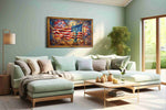 Liberty in Splendor patriotic canvas print, hanging on wall