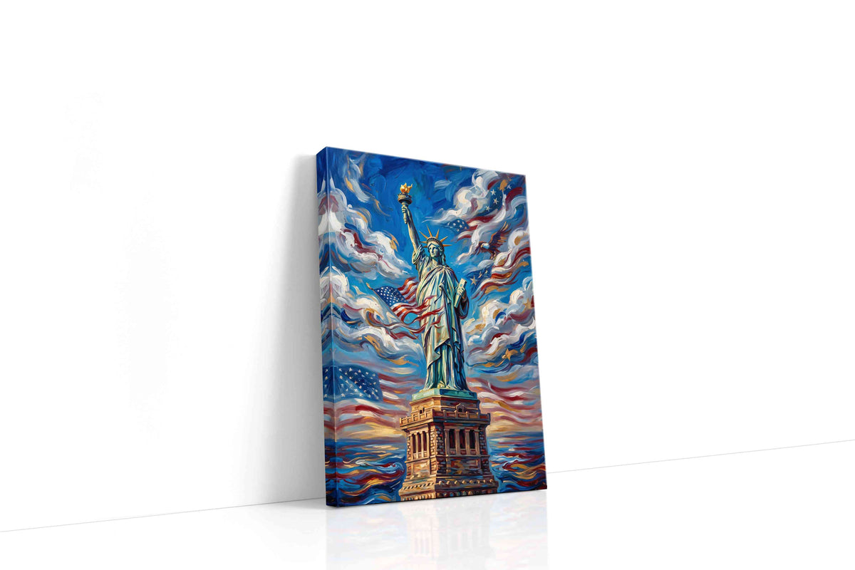 Liberty in the Sky patriotic canvas print, gallery-wrapped, ready to hang