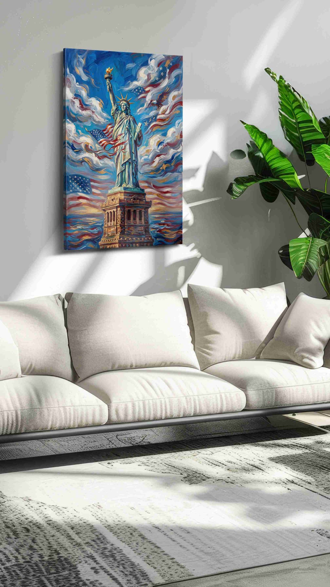 Liberty in the Sky – patriotic canvas wall art, gallery-wrapped, ready to hang