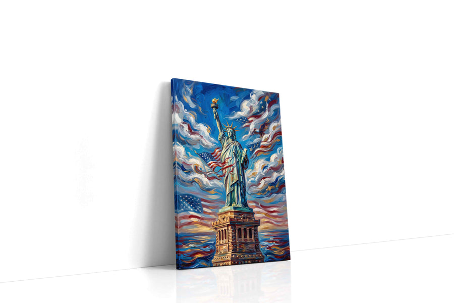 Liberty in the Sky patriotic canvas print gallery-wrapped portrait canvas studio shot