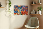 Liberty's Festive Revelry patriotic canvas print styled in a living room