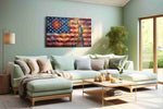 Liberty's Jubilant Night patriotic canvas print, hanging on wall