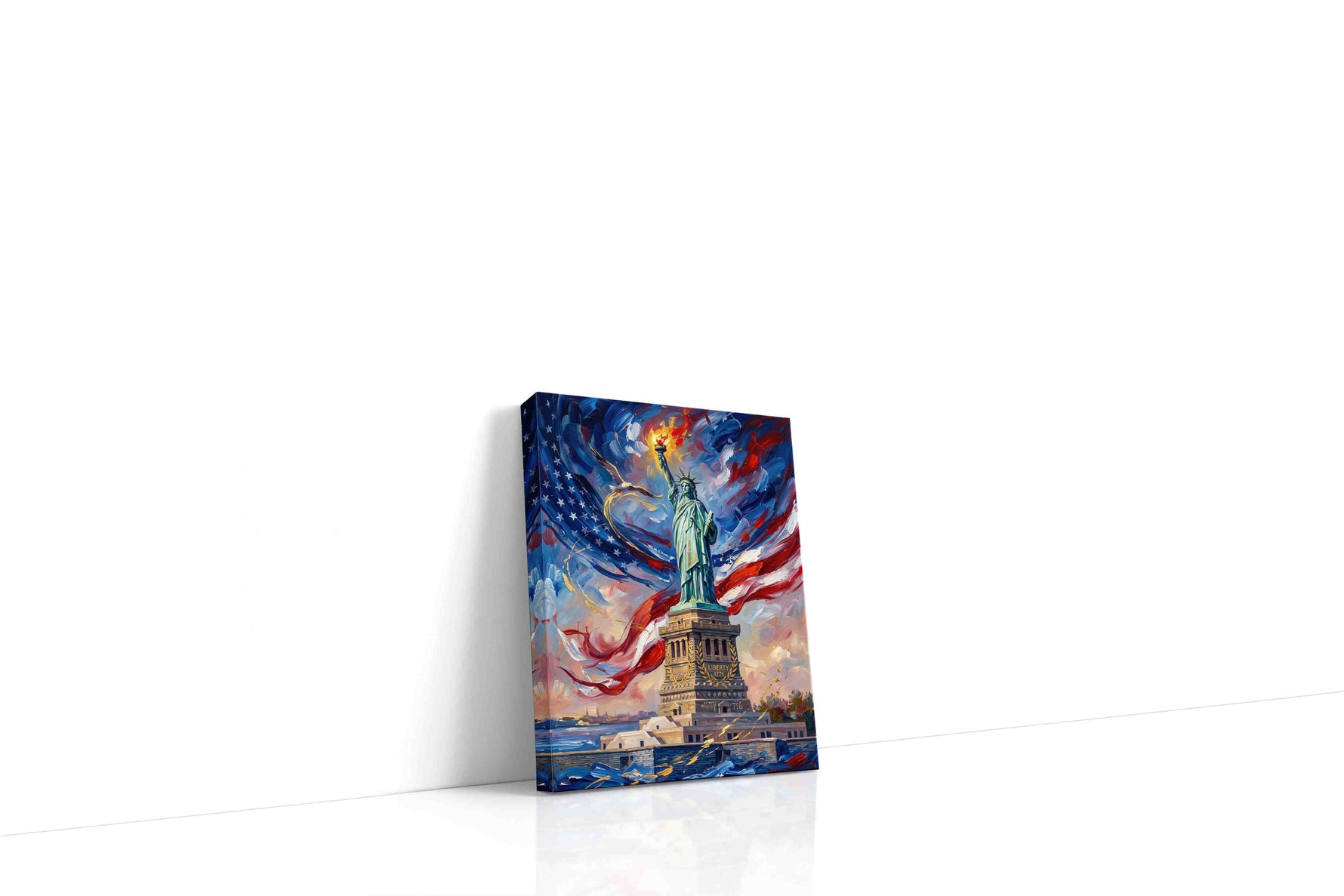 Liberty's Luminous Horizon patriotic canvas print, gallery-wrapped, ready to hang