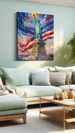 Liberty's Luminous Horizon – patriotic canvas wall art, gallery-wrapped, ready to hang