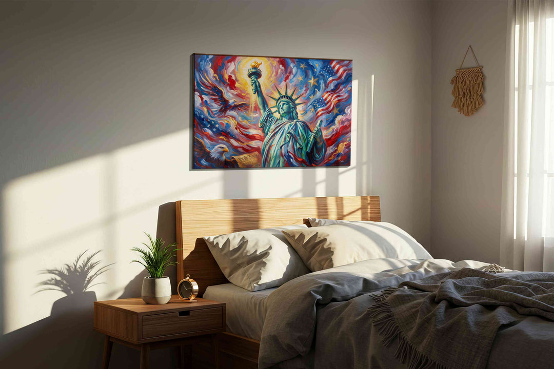 Liberty's Radiant Glory – patriotic canvas wall art, gallery-wrapped, ready to hang