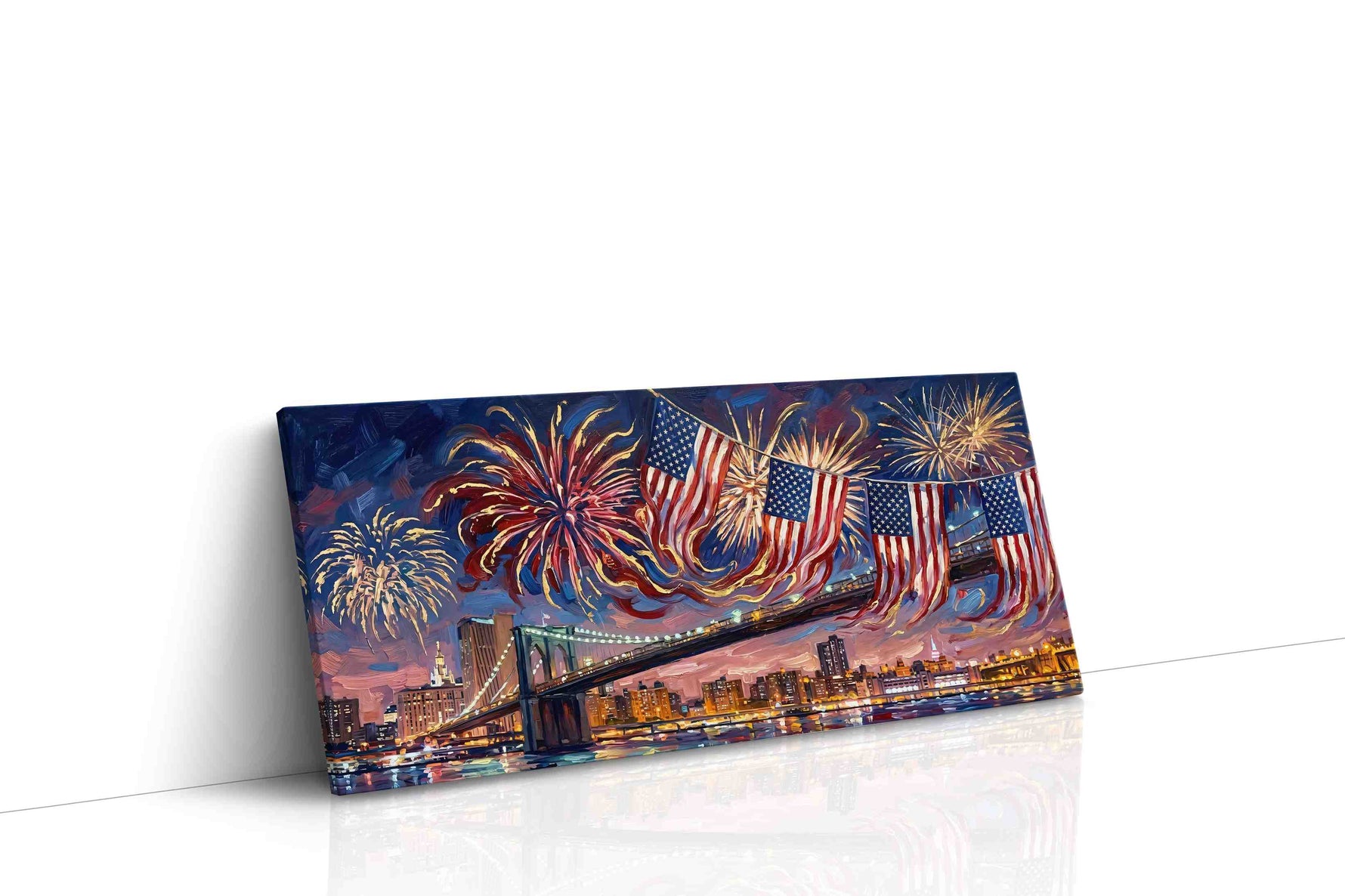 Sky Symphony over Brooklyn patriotic canvas print, gallery-wrapped, ready to hang
