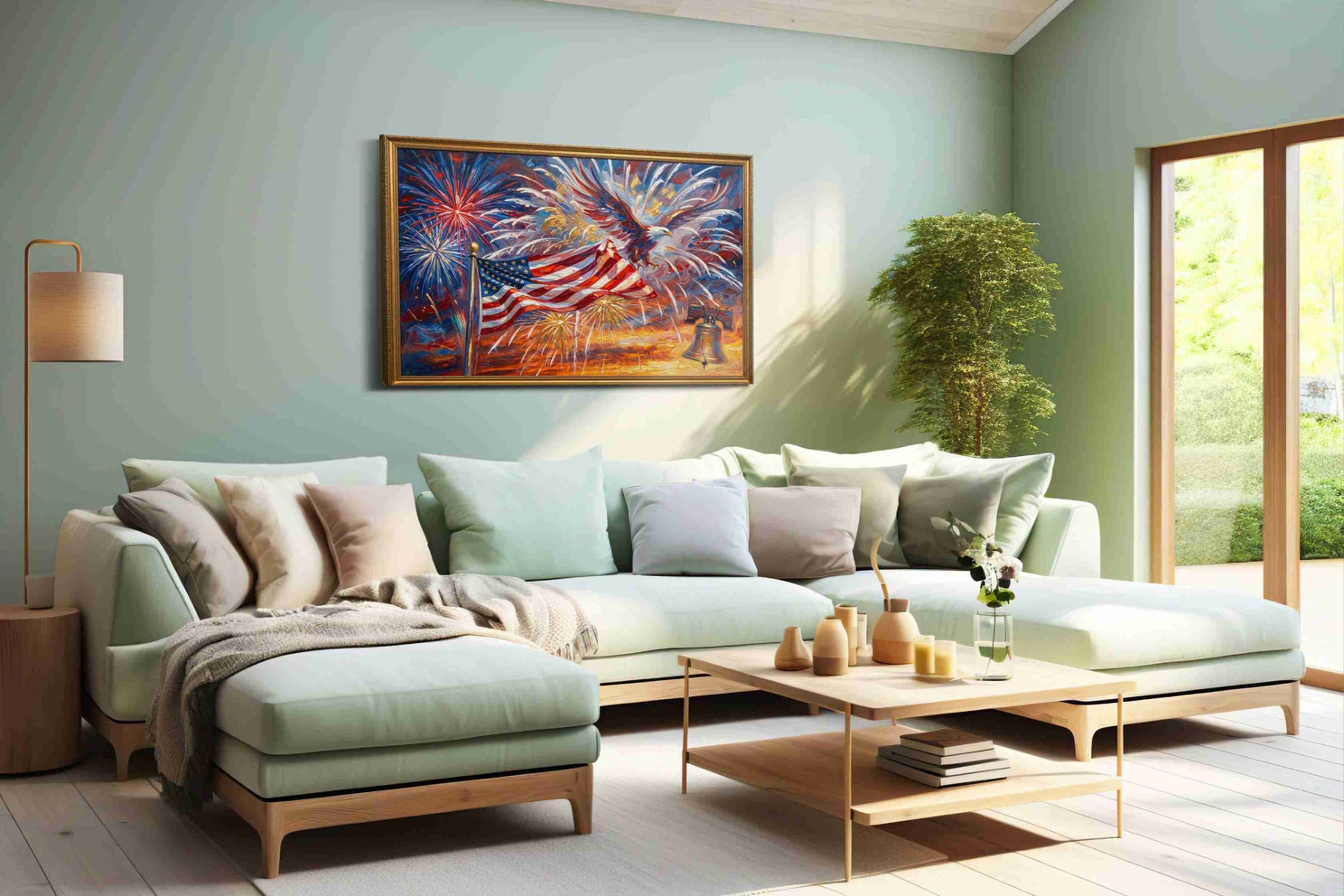 Soaring Freedom Symphony patriotic canvas print, hanging on wall