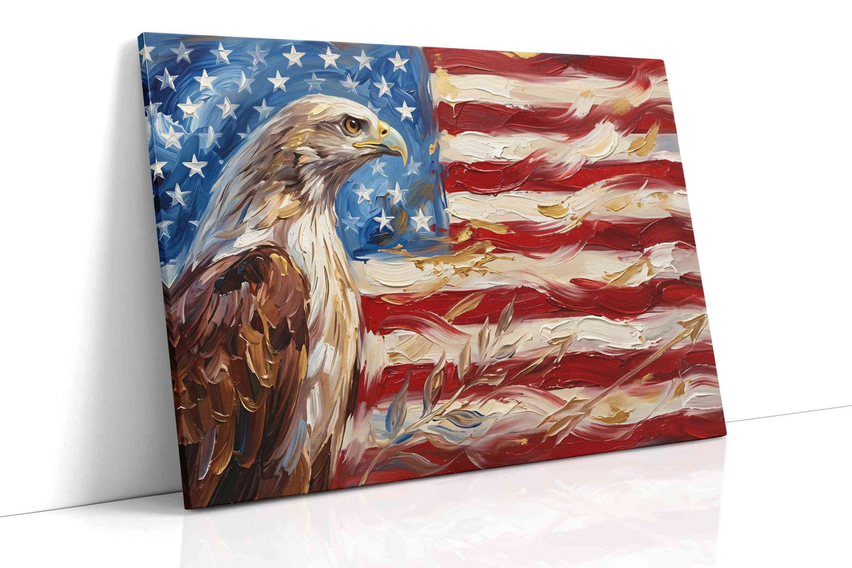 Soaring Spirit Freedom's Emblem – patriotic canvas wall art, gallery-wrapped, ready to hang
