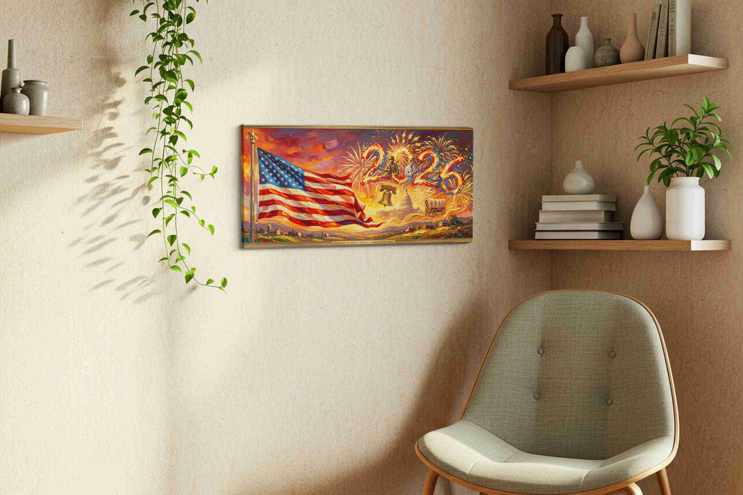Spirit of 2026 A Patriotic Vision – patriotic canvas wall art, gallery-wrapped, ready to hang