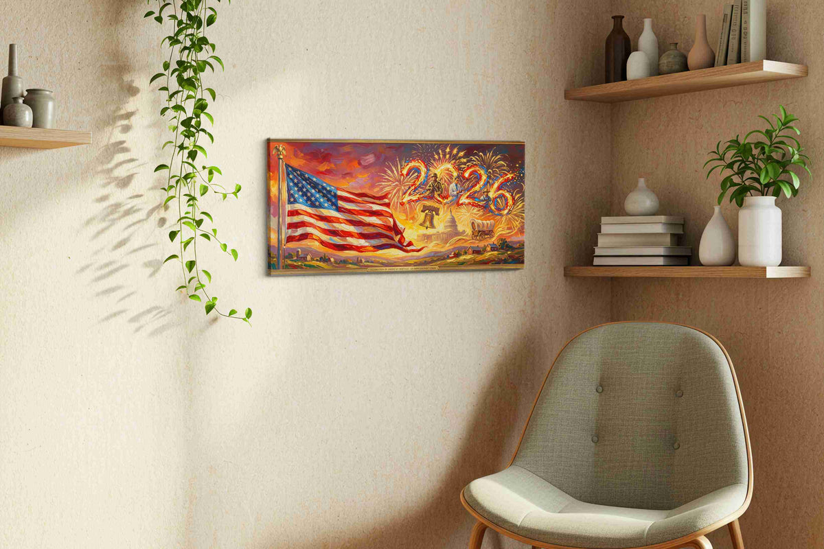 Spirit of 2026 A Patriotic Vision – patriotic canvas wall art, gallery-wrapped, ready to hang
