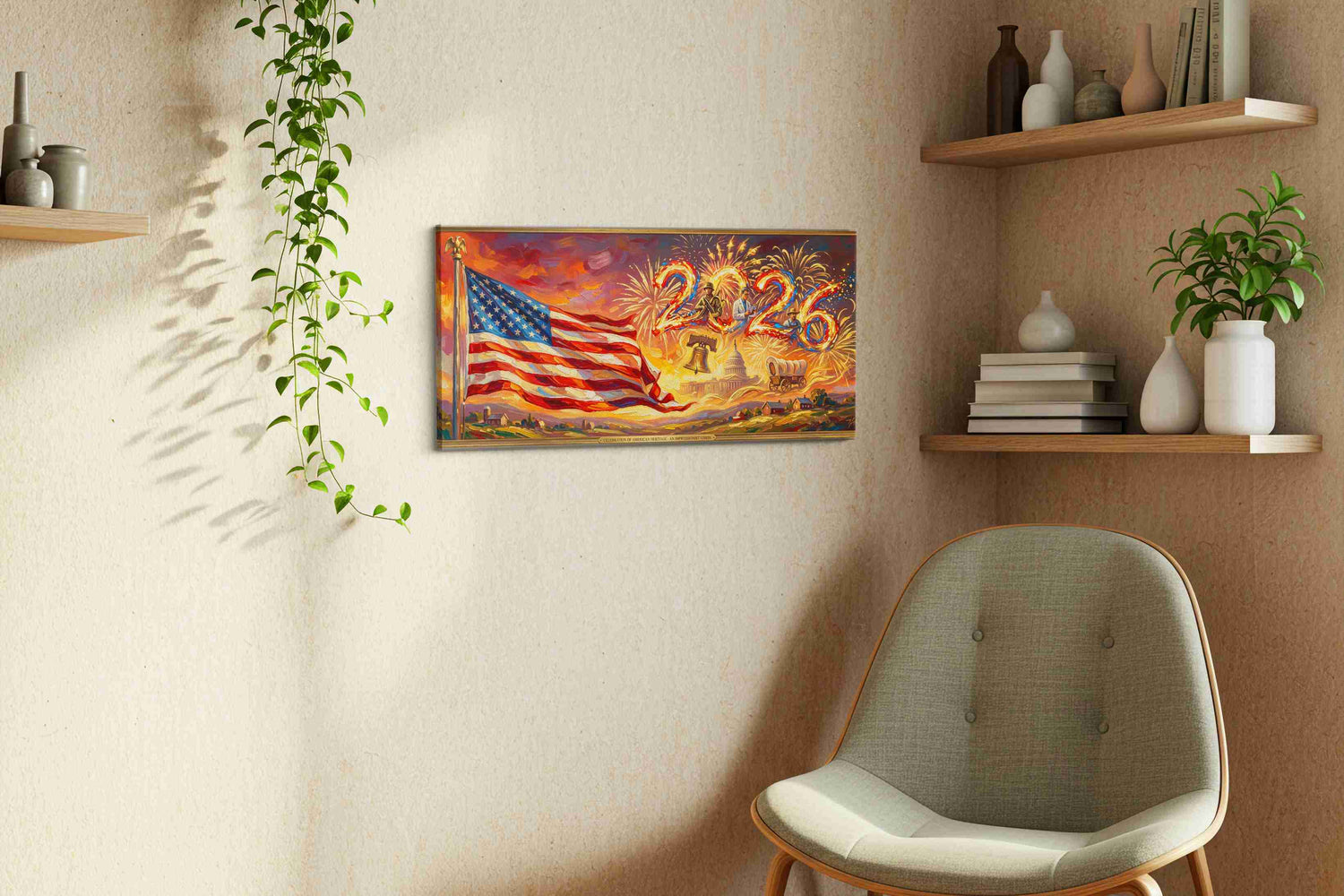 Spirit of 2026 A Patriotic Vision – patriotic canvas wall art, gallery-wrapped, ready to hang