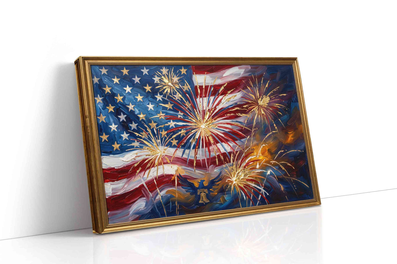 Stars and Stripes Celebration patriotic canvas print, gallery-wrapped, ready to hang
