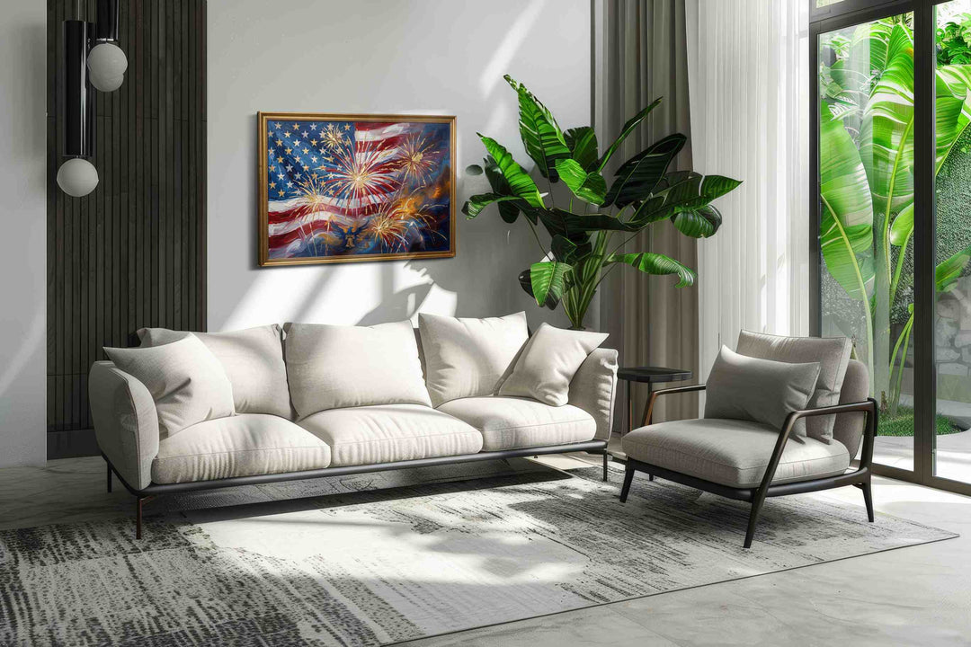 Stars and Stripes Celebration – patriotic canvas wall art, gallery-wrapped, ready to hang