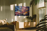 Stars and Stripes Celebration patriotic canvas print, hanging on wall