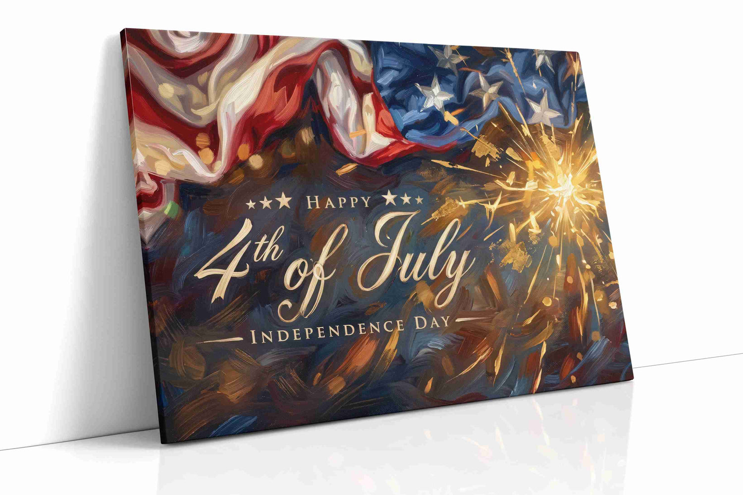 Stars and Stripes Celebration II patriotic canvas print, gallery-wrapped, ready to hang