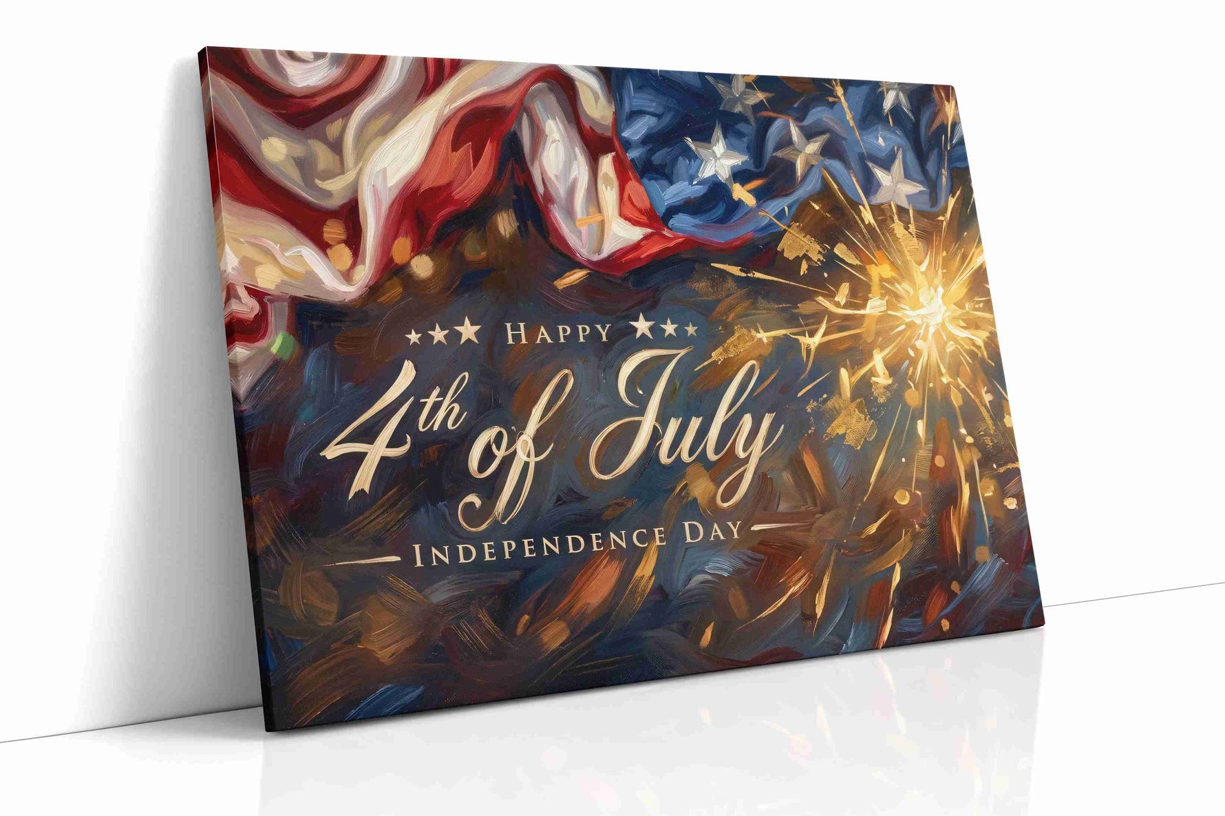 Stars and Stripes Celebration II patriotic canvas print, gallery-wrapped, ready to hang