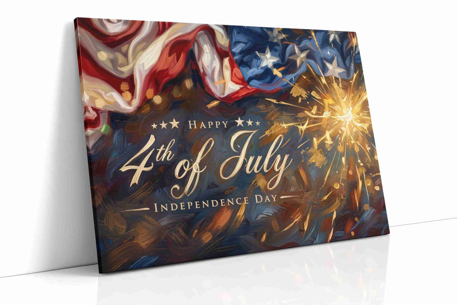 Stars and Stripes Celebration II patriotic canvas print, gallery-wrapped, ready to hang