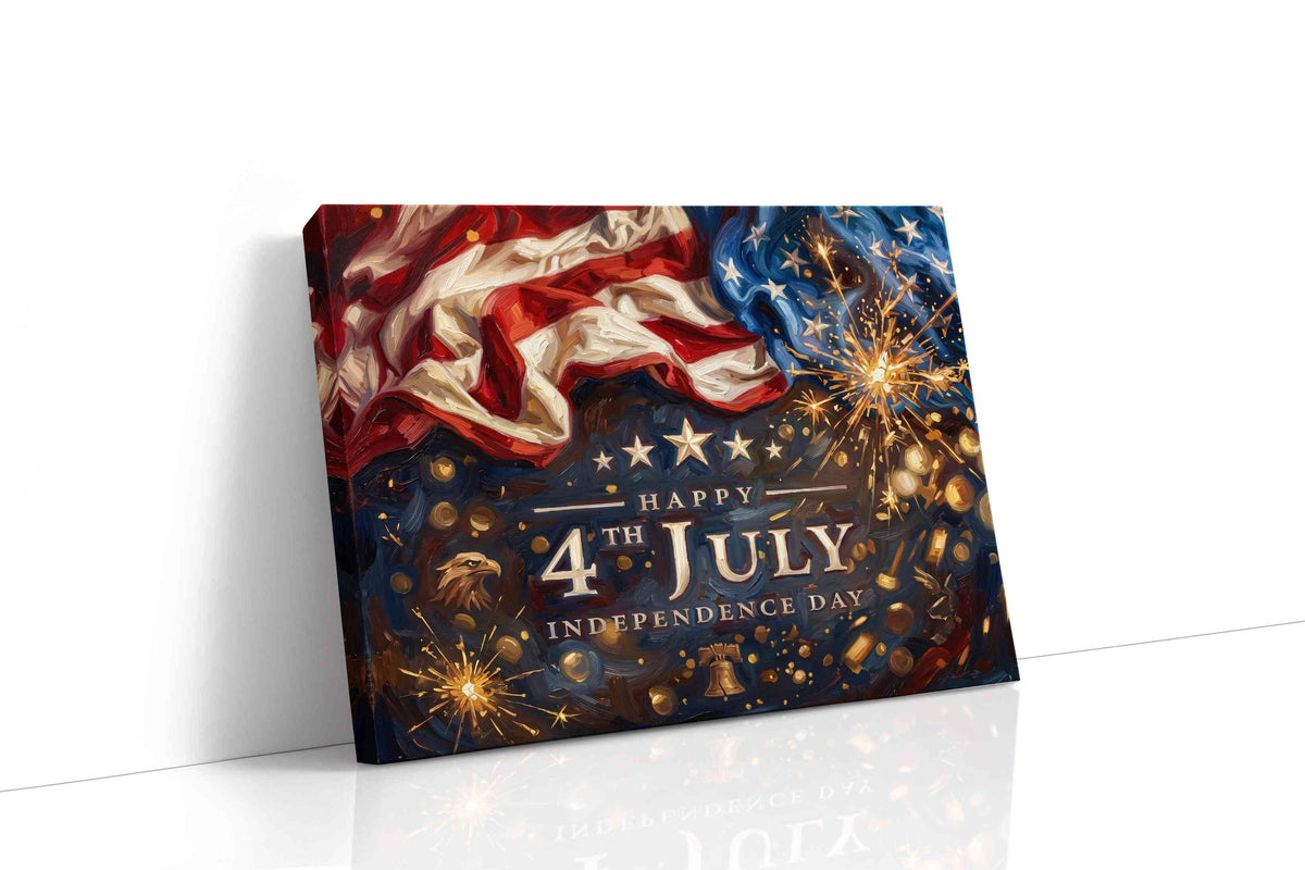 Stars and Stripes Celebration III patriotic canvas print gallery-wrapped landscape canvas studio shot