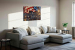 Stars and Stripes Celebration III patriotic canvas print, gallery-wrapped, multiple sizes