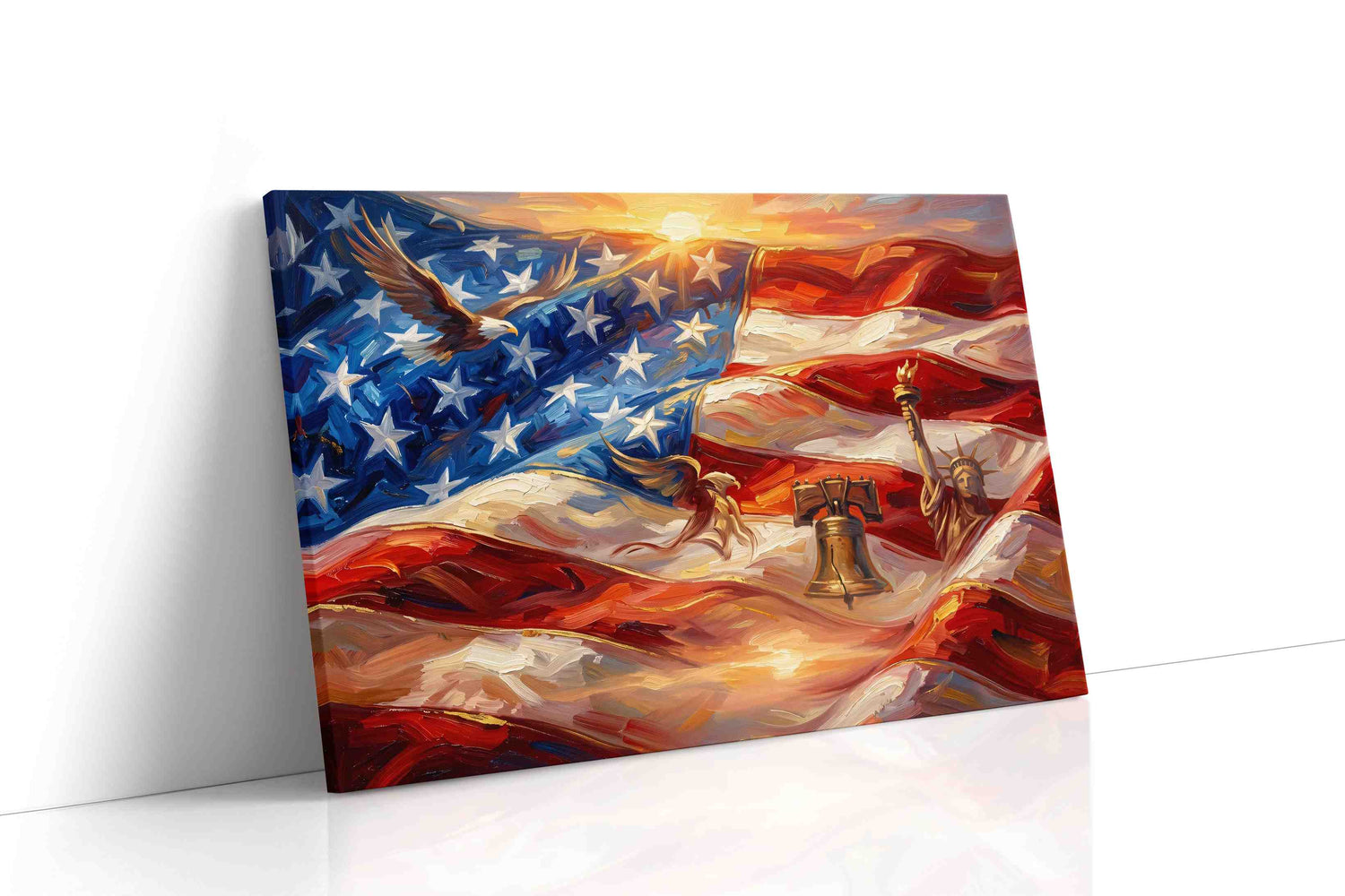 Waves of Freedom patriotic canvas print, gallery-wrapped, ready to hang