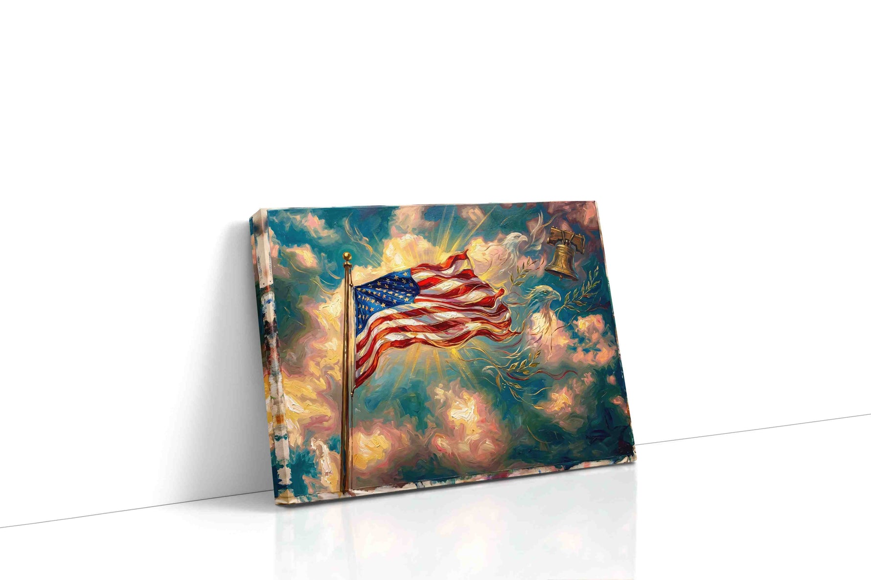 Waves of Freedom II patriotic canvas print gallery-wrapped landscape canvas studio shot