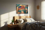 Waves of Freedom II patriotic canvas print, displayed in a bedroom