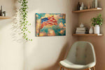 Waves of Freedom II patriotic canvas print in a living room scene