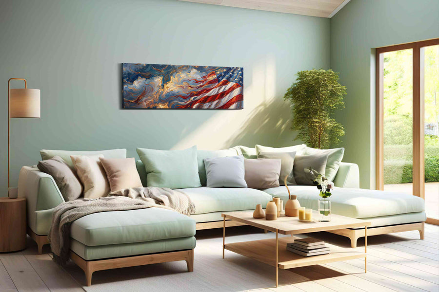 Winds of Freedom patriotic canvas print, hanging on wall