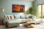 Embers of Connection romance canvas print, hanging on wall