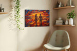 Embers of Twilight romance canvas print, displayed in a living room